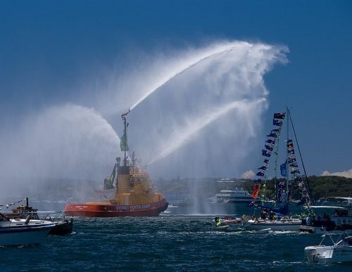 Australia Day Fire Tug Shirley Smith doing her stuff © SW